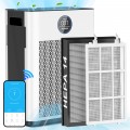 Air Purifier, FRESHDEW Air Purifiers for Home with H14 HEPA and Activated Carbon Filter, Removes 99.99% of Dust,Odors,Smoke,and Pet Hair Covers up to 2300 Sq.Ft, Quiet and Energy Efficient