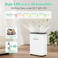 FRESHDEW Dehumidifier, 50 Pints Dehumidifiers for Home, 4500 Sq. Ft Dehumidifiers with Drain Hose, 0.66 Gallon Water Tank for Basement Bathroom Bedroom, 24H Timer