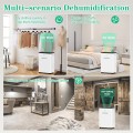 FRESHDEW Dehumidifier, 50 Pints Dehumidifiers for Home, 4500 Sq. Ft Dehumidifiers with Drain Hose, 0.66 Gallon Water Tank for Basement Bathroom Bedroom, 24H Timer