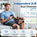 FRESHDEW TENS Unit Rechargeable Muscle Stimulator, with 12 Reusable Pads, EMS Dual Channel, 28 Modes, 40 Intensity for Back, Neck, Leg Pain Muscle