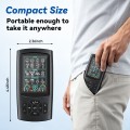 FRESHDEW TENS Unit Rechargeable Muscle Stimulator, with 12 Reusable Pads, EMS Dual Channel, 28 Modes, 40 Intensity for Back, Neck, Leg Pain Muscle