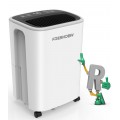 12L/Day Dehumidifier, FRESHDEW Dehumidifiers with Drain Hose, 2.3L Water Tank, Dehumidifier for Home Basement, Laundry Drying, Overflow Protection, 24H Timer, Continuous Drainage