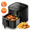 FRESHDEW 6Qt Air Fryer with Visible Window, 1500W Digital Air Fryer, 8-in-1 Presets, Touchscreen, 24H Delay Start