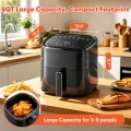 FRESHDEW 6Qt Air Fryer with Visible Window, 1500W Digital Air Fryer, 8-in-1 Presets, Touchscreen, 24H Delay Start
