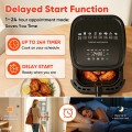 FRESHDEW 6Qt Air Fryer with Visible Window, 1500W Digital Air Fryer, 8-in-1 Presets, Touchscreen, 24H Delay Start