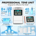 FRESHDEW TENS Unit, Pulse Muscle Stimulator, EMS Dual Channel with 12 Reusable Pads, Rechargeable Portable Muscle Massager for Back Neck Leg Relief